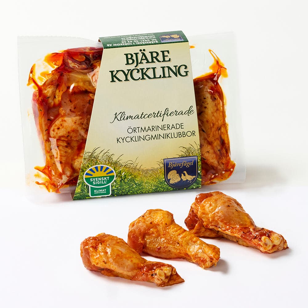 Örtmarinerade kycklingminiklubbor 0,5kg - Långsamt växande kyckling